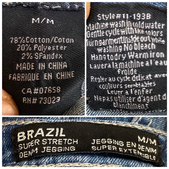 Hip Hugging BRAZIL Super Stretch Denim Jeggings M - Picture 7 of 8